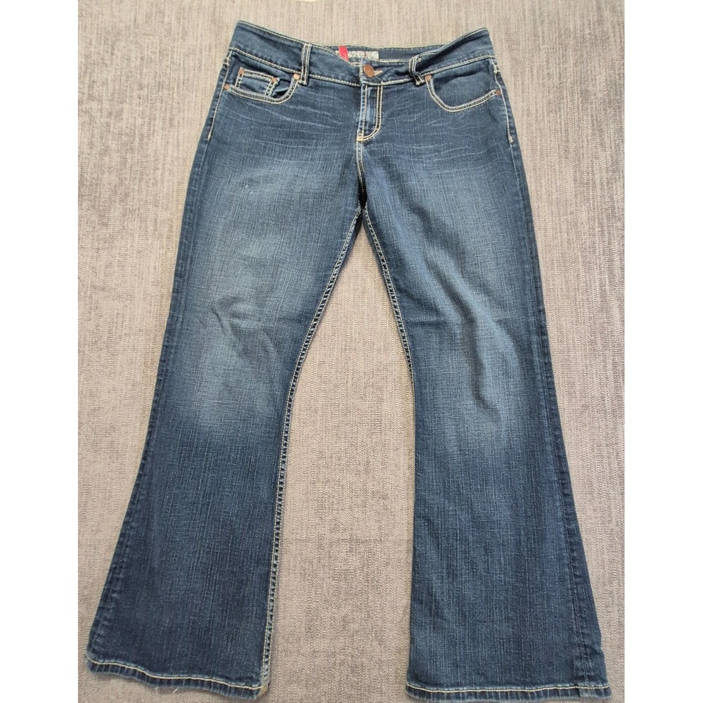 BKE Culture Women's Flare Jeans 34x31.5 Stretch Blue Denim BKL 4437R Cotton